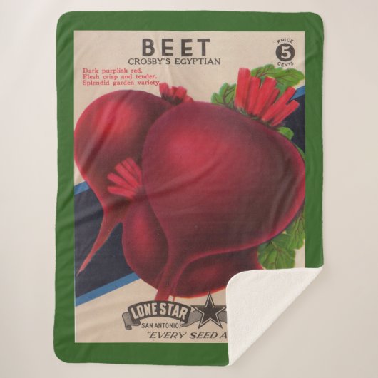 1950s het zaadpakket beet druk sherpa deken (Voorkant)