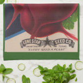 1950s het zaadpakket beet druk theedoek (Gevouwen)