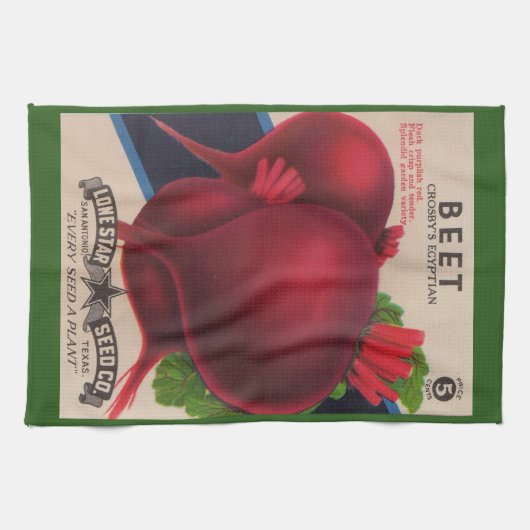 1950s het zaadpakket beet druk theedoek (Horizontaal)