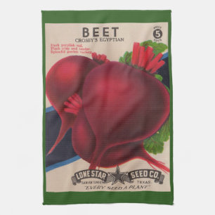 1950s het zaadpakket beet druk theedoek