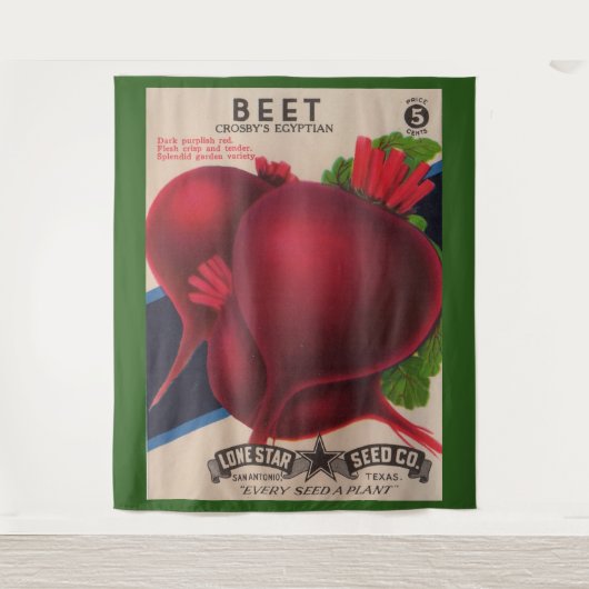 1950s het zaadpakket beet druk wandkleed (Voorkant)