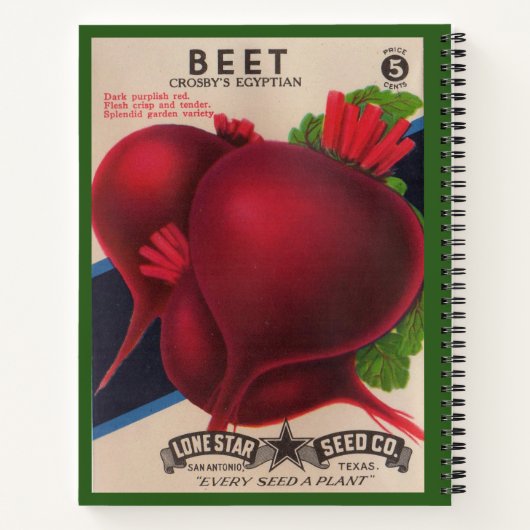 1950s het zaadpakket Beets Notitieboek (Achterkant)