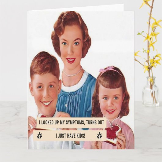 1950s Housewife Looks Up Symptoms Kaart (Gele Bloem)