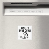 1950'S HUISVROUW WIJN DOWN FUNNY MAGNET (Insitu (Vaatwasser))