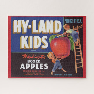 1950s Hyland Kinder Washington Appels label Legpuzzel
