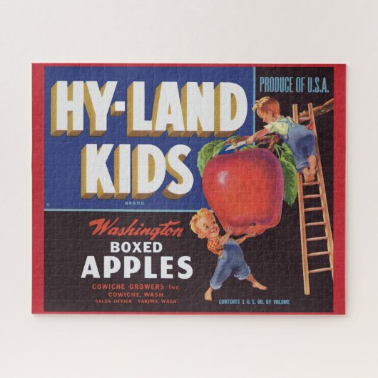 1950s Hyland Kinder Washington Appels label Legpuzzel (Horizontaal)