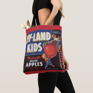 1950s Hyland Kinder Washington Apples label print Tote Bag