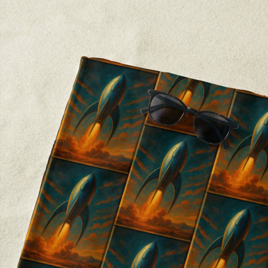 1950s inspired rocket ship  strandlaken (In situ)