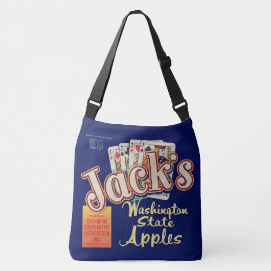 1950s Jack's Washington State Apples kratlabel Crossbody Tas (Voorkant)