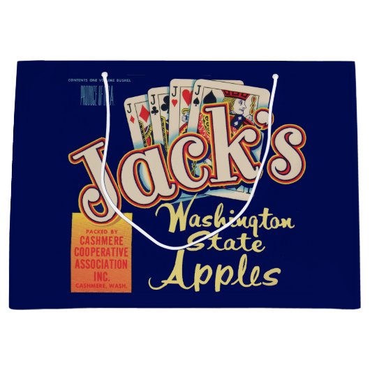 1950s Jack's Washington State Apples kratlabel Groot Cadeauzakje (Voorkant)