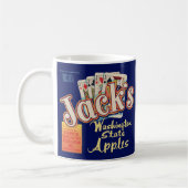 1950s Jack's Washington State Apples kratlabel Koffiemok (Links)
