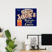 1950s Jack's Washington State Apples kratlabel Poster (Thuiskantoor)