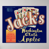 1950s Jack's Washington State Apples kratlabel Poster (Voorkant)