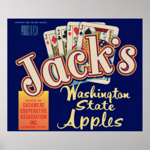 1950s Jack's Washington State Apples kratlabel Poster