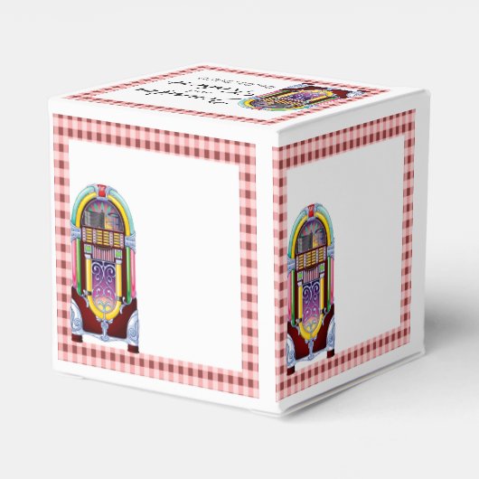 1950s  Jukebox Bruiloft Favor Box Bedankdoosjes (Achterkant)