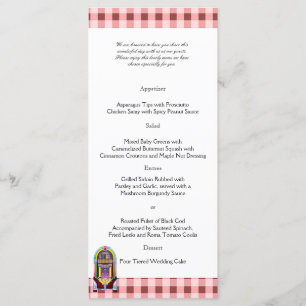 1950s Jukebox Bruiloft Menu