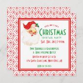 1950s Kerstmis Santa Party Kaart (Voorkant / Achterkant)