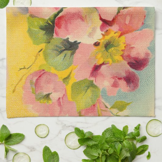 1950s Keuken  Retro Bloemen Theedoek (Gevouwen)