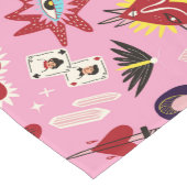 1950's Kitsch Retro Pop Art Pink Mystical Pattern Korte Tafelloper (Hoek)