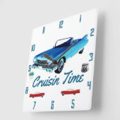 1950s Klassieke Amerikaanse Auto Muurklok Vierkante Klok (Hoek)