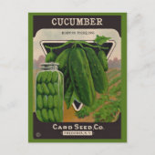 1950s komkommer zaden envelop cover briefkaart (Voorkant)