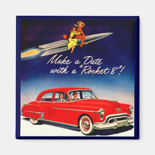 1950s Maak een date met Rocket 8 Magneet (Voorkant)