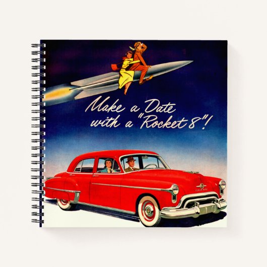 1950s Maak een date met Rocket 8 Notitieboek (Voorkant)
