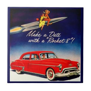 1950s Maak een date met Rocket 8 Tegeltje