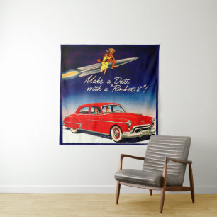 1950s Maak een date met Rocket 8 Wandkleed