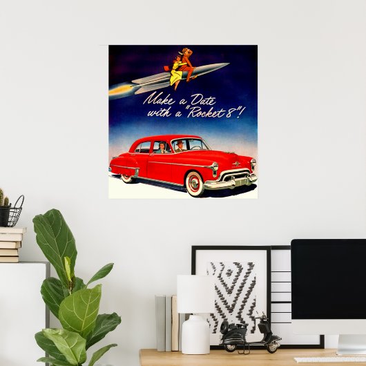 1950s maak een datum met Rocket 88 Poster (Thuiskantoor)
