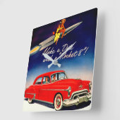 1950s maak een datum met Rocket 88 Vierkante Klok (Hoek)