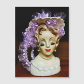 1950s MCM Beauty Pet Paarse linten Lady Head Vaas (Voorkant)