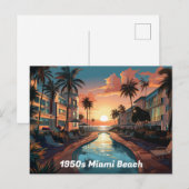 1950s Miami Beach art deco hotel bij zonsopgang Feestdagenkaart (Voorkant / Achterkant)