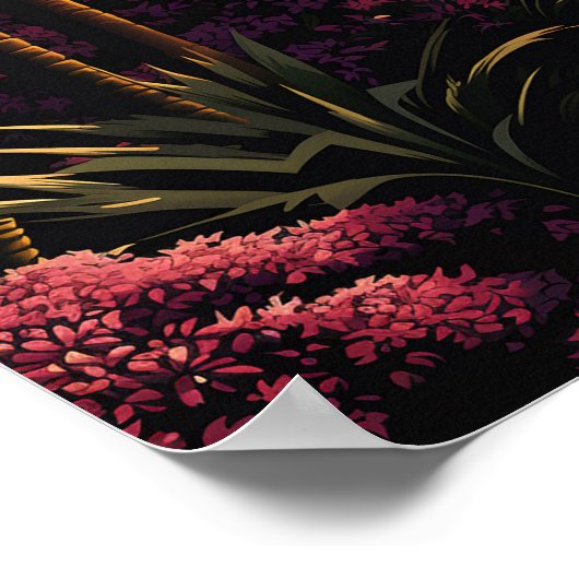 1950s Miami Beach tuin villa Poster (Hoek)