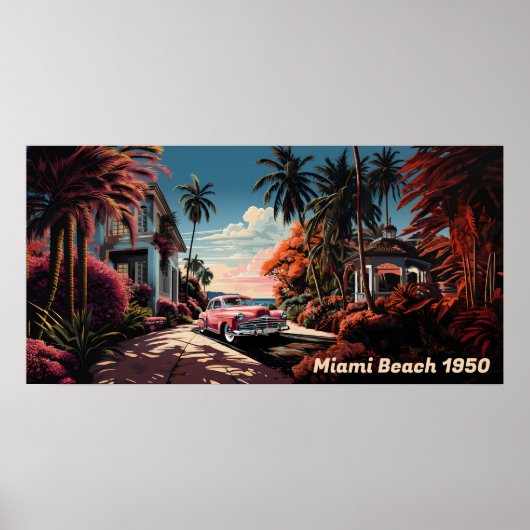 1950s Miami Beach tuin villa Poster (Voorkant)