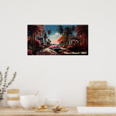 1950s Miami Beach tuin villa Poster (Keuken)