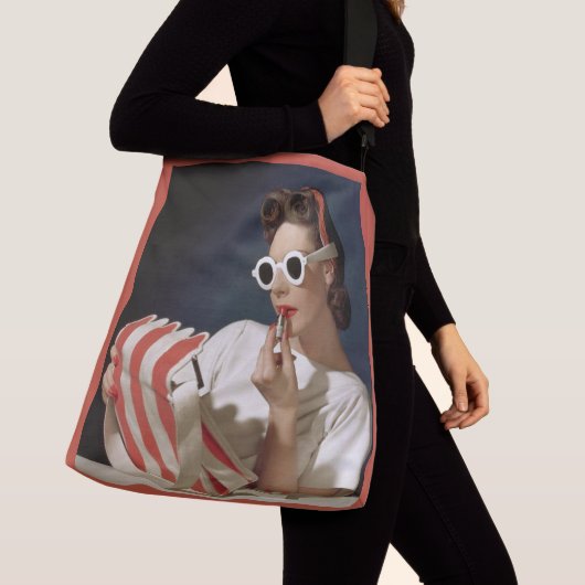 1950s mode fotoafdrukken crossbody tas (Dichtbij)