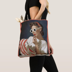 1950s mode fotoafdrukken tote bag