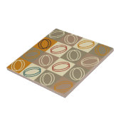 1950s Modern midden eeuw patroon l Bruin Tegeltje (Zijkant)
