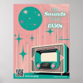 1950s Music Dementia Gift Poster with 50s Playlist (Voorkant)