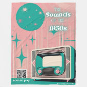 1950s Music Playlist QR Code Dekbed | Dementie Fleece Deken (Voorkant)