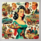 1950s naadloos patroon poster (Voorkant)