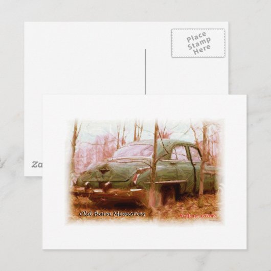 1950's Oldsmobile Barn Yard Herinneringen Briefkaart (Voorkant / Achterkant)
