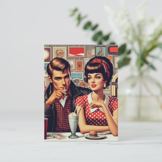 1950s Paar Briefkaart (Staand voorkant)