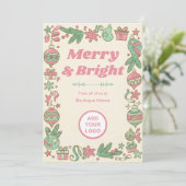1950s Pastel Christmas | Boutique Bulk Greetings Feestdagenkaart (Staand voorkant)