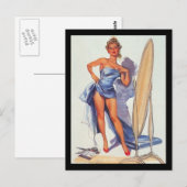 1950's Pin-up Girl Briefkaart (Voorkant / Achterkant)