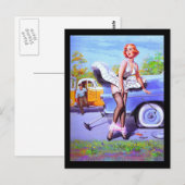 1950's Pin-up Girl Briefkaart (Voorkant / Achterkant)