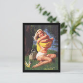 1950's Pin-up Girl Briefkaart (Staand voorkant)