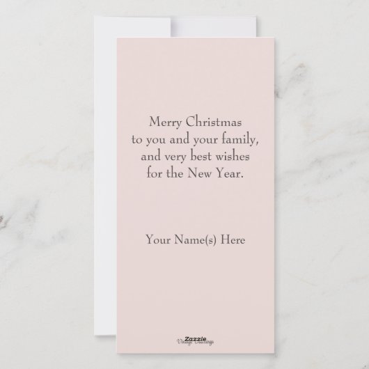 1950s Poinsettia en poedel Lady aangepaste kerst Feestdagenkaart (Achterkant)