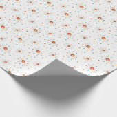 1950s Red Blue Atomic Age Starburst Mid Century Cadeaupapier (Hoek)